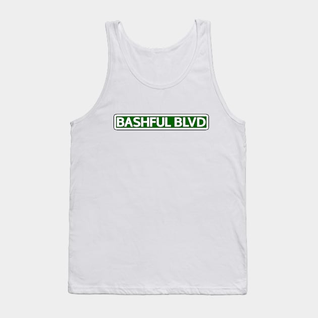 Bashful Blvd Street Sign Tank Top by Mookle